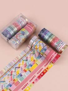 27 rotoli di set di nastri washi colorati in scatola per accessori per studenti, forniture per arti e mestieri, nastro decorativo adesivo per brochure, forniture scolastiche, back to school