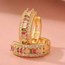 1 Paar wunderschöne kubische Zirkonia Creolen für Frauen für Hochzeit Verlobung Jahrestag Schmuck Valentinstag Geschenk