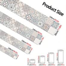 1PC Self-Adhesive Wall Sticker, Bohemian Floral Pattern Peel And Stick Wallpaper, Suitable For Kitchen, Living Room, Bathroom, Bedroom, Home Decor, Wall Decor, Waistline, Skirting, Border Decor - Multicolor - View 3