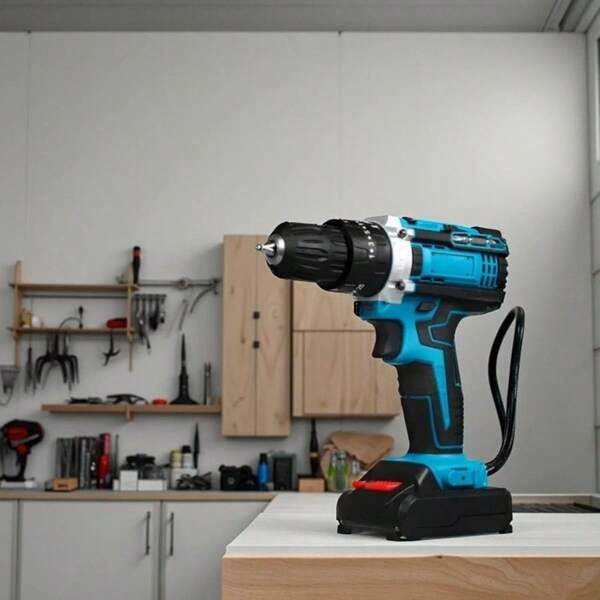 Don Feliz Conjunto de furadeira de impacto sem fio, com duas baterias de 21 V e 1,5 Ah, 25+3 ajustes de torque e duas velocidades. Faça você mesmo em casa.