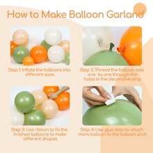 113pcs Little Cutie Orange & White Balloon Arch Set, With Sage Green, Orange, Nude & White Balloons, Suitable For Birthday Party, Baby Shower, Boy/Girl, Kids, Infants, Gender Reveal, Wedding, Room & Party Decorations