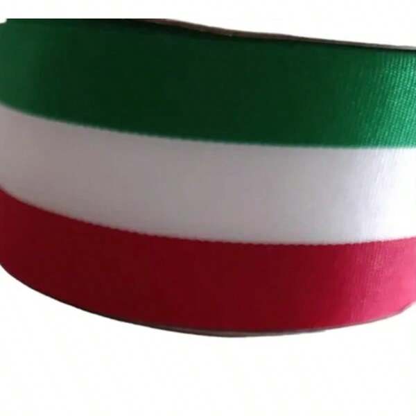 Listón Popotillo Tricolor #9=3.8cm Con 20 Mtrs