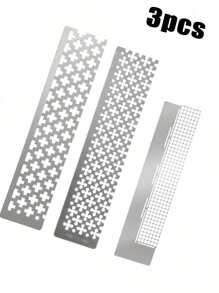 DIY Diamantmalerei Werkzeugregel 1/3 Stücke Pflaumenbüten Form Werkzeugregel geeignet für runde und quadratische Diamant-Handmalerei, Edelstahl Material Punktraster Regel, Diamantmalerei Werkzeug, das beste Werkzeug für handgemachte Diamant Positionskorrektur