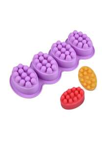 1pc/ Customized 4-Hole Silicone Soap Mold, Oval Massage Soap Mold, Massage Soap Mold Handcrafted Soap Grinding Tool