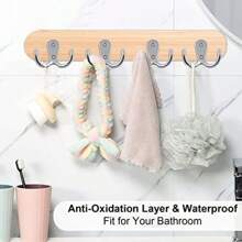 20 piezas Ganchos dobles de acero inoxidable, material de metal, fácil instalación con tornillos incluidos, adecuados para toallas de baño, batas de baño, organización de ropa de dormitorio, elegante almacenamiento en el hogar