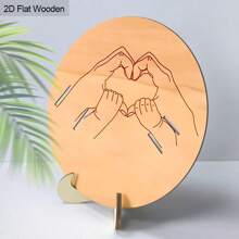 1 pieza Pulsera para recién nacido, ornamentos de madera redondos, signos para fiesta de revelación de género en el jardín o patio, adecuado para baby shower - Regalo personalizado para bebé, pulseras de recuerdo del embarazo, regalos del día del bebé para niños y niñas, regalos navideños para nuevos padres (con base de madera)
