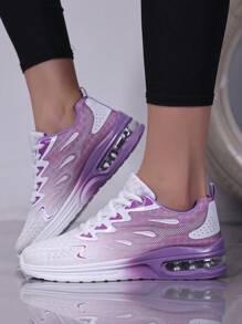 1 Par de Zapatillas Deportivas de Moda con Degradado de Color, Anti-Deslizantes, Resistentes al Desgaste, con Amortiguación de Aire Suave y Cómoda, Adecuadas para Mujeres en Deportes Casuales al Aire Libre