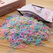 Paquete de 1000 piezas de Bandas elásticas de goma de colores desechables de 0,59 pulgadas de diámetro, adecuadas para uso diario, para niñas