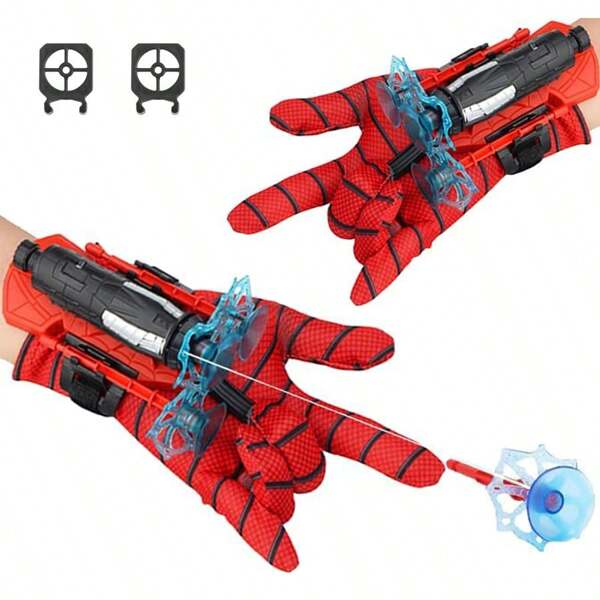 1 Set Kinder Spinnennetze Shooter Spielzeug - Kann kleine Gegenstände einfangen, mit Handschuhen Shooter, aufgerüstetes Zielfernrohr Shooter, Superheld Rollenspiel Spielzeug, Dekoratives Puzzle Spielzeug, Handgelenk Abschussvorrichtung, kreatives & cooles Gadget, Geschenk für Jungen und Jugendliche zu Geburtstag & Weihnachten