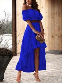 Women Two-Piece Outfits - Blue - View 3