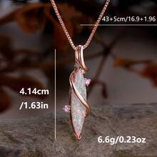 1-Piece Elegant Rose Gold Opal Pendant Necklace For Women Glamorous Chic Jewelry For Date & Evening Events - Vàng hồng Opal trắng - Xem 6