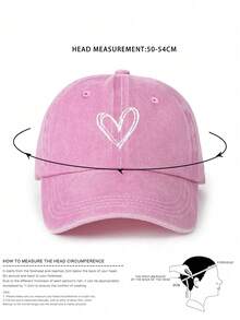 1 st broderat hjärta tvättad keps för barn, justerbar utomhussolhatt för vår, höstresor, strand, 2000-stil för pojkar och flickor - basebollkeps - Visa 6