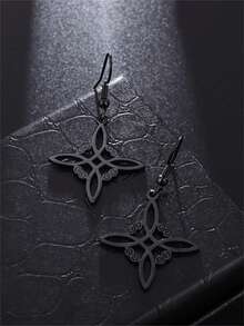 1 Pair Of Celtic Symbol Witch Knot, Bohemian Style Stainless Steel Pendant Charm, Fashionable Drop Earrings For Men And Women, Suitable For Everyday Wear, Christmas Gifts, Halloween Gifts - Multicolor - View 13