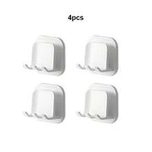 4/2 piezas Soporte adhesivo de silicona para cepillo de dientes - Ganchos multifuncionales para baño, ducha, cocina, oficina, sin necesidad de perforar, almacenamiento ahorra espacio, percha práctica