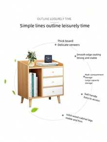 Buros De Madera Sencillos Con 2 Cajones Mesa De Noche Buro - Blanco - Ver 3