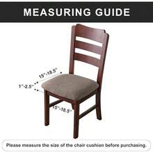 Seat Covers For Dining Room Chair Seat Slipcovers Kitchen Chair Covers (Beige, 4 Pcs) - 防水灰褐色 - 查看 5