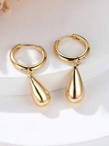 1 Pair Minimalist Geometric Water Drop Design Pendant Earrings, Fashion Jewelry Gift For Women, Perfect For Dates, Parties