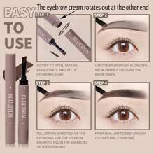 1pc Dual-Ended Eyebrow Pencil With Brush, Waterproof And Sweat-Proof, Smudge-Proof And Transfer-Proof