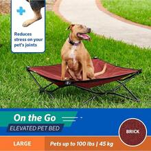 Coolaroo On-The-Go Elevated Dog Bed - Foldable Pop-Up Travel Dog Bed With Breathable, Moisture-Resistant Fabric, Carry Bag Included, Lightweight & Portable, Emerald Green, Standard - Brick - 查看 1