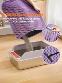 Cat Litter Mat, Large Double Layer Honeycomb Litter Trap Mat, Non-Slip And Waterproof, Floor Litter Box Urine Resistant Mat, Cat Litter Mat, Cat Supplies, Purple (Multiple Sizes Available)