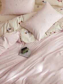 2/3 件套 Little Love、腊肠犬小狗、床上用品、清新温暖的情人节女孩印花、透气、超柔软、适合双人全尺寸大床、适合所有季节、家居装饰、礼物、可机洗磨毛被套三件套、单人床全尺寸大号双人床