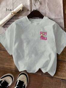 Plus Size Women's Round Neck Casual Short Sleeve T-Shirt, Fashionable For Summer - Grey - View 2