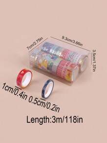 27 rotoli di set di nastri washi colorati in scatola per accessori per studenti, forniture per arti e mestieri, nastro decorativo adesivo per brochure, forniture scolastiche, back to school