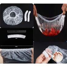 200 PCS Disposable Shower Caps Plastic Clear Hair Cap Elastic Waterproof Hair Bath Caps Thining Shower Cap For Women Men S Hotel And Hair Salon Travel Spa Home U Beauty Salon Accories - Clear - View 5