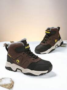 1 Pair Children's Fleece Outdoor Hiking Shoes, Kids Winter Shoes, Warm & Comfortable, Suitable For Boys & Girls Daily Casual And Outdoor Hiking, Camping, New Autumn/Winter Collection