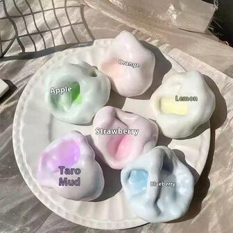 1pc Mochi Squeeze Toy - Stress Relief Toy - Grape Texture, Slow Rebound, Durable, Suitable For Children/Adults, Perfect For Holiday/Birthday Gifts, Christmas, Christmas Eve Gifts, Presents, Children Toys, Toys, Games