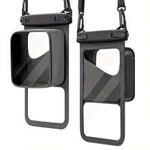 1 个防水手机袋，3D 设计，厚壳友好，透明塑料干燥袋，适用于 8 英寸智能手机，配有颈带，适合海滩、巡游和旅行，潜水手机干燥袋，防水手机袋，带触摸屏功能的防水手机袋，通用水下摄影防水袋，适用于各种智能手机。