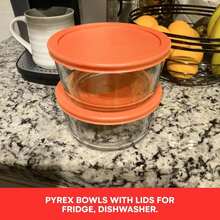 Wood Grip Lids For Pyrex And Anchor Round Glass Containers - 4-Cups, Orange-6 Pack - Orange-6PK - View 5