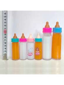 Conjunto mágico de biberones para recién nacidos, juego de alimentación con muñeca que desaparece | Set de 3 piezas/6 piezas/7 piezas para cuidado de bebé con pañales/Juego de alimentación de muñecas para cochecito | Accesorios de muñeca bebé, biberones de leche y jugo, muñecas con pañales, chupetes para juego de roles de niños pequeños, color y patrón aleatorio | Muñecas para niños, juego de alimentación de muñecas, platos para niños