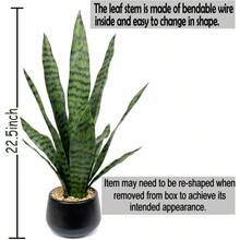 Planta artificial de Sansevieria de 22.5 cm, planta de agave falsa, plantas artificiales en maceta para decoración interior y exterior del hogar y oficina - Verde - Ver 3