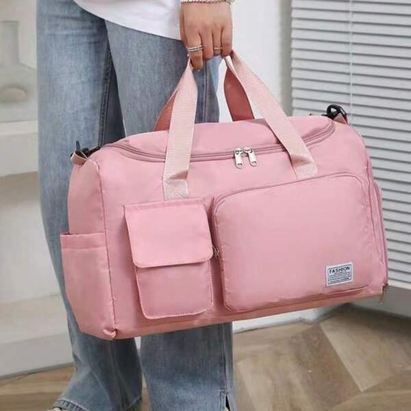 Gym Bag With Shoe Compartment, Large Capacity Luggage Duffel Bag, Sports Shoulder Handbag For Travel, Short Trip Holiday Essentials