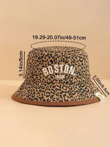 1 pieza Sombrero de pescador con visera para niños con estampado de leopardo, gorra de béisbol versátil para uso diario, adecuada como regalo para niños