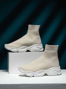 Zapatos tipo calcetín color beige, ajuste preciso, ligeros, suaves, minimalistas, transpirables, aptos para actividades al aire libre, vacaciones, vida diaria, todas las estaciones