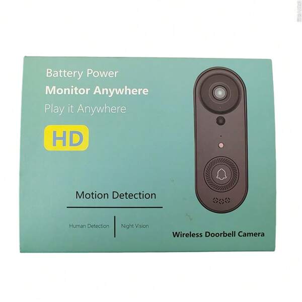 Smart Wireless Doorbell, Video Doorbell Camera, WiFi Video Doorbell, Night Vision, Voice Changer, Photo & Video Recording, Two-Way Audio, Rechargeable Battery, Doorbell Camera With Chime, Cloud Storage/SD Card, Compatible With Tuya App, Easy Installation