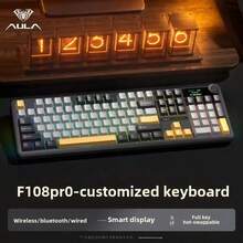AULA F108pro Customized Mechanical Keyboard Three-Mode Bluetooth /2.4G/ Wired, Customizable Full-Key Hot-Swappable Pad Structure RGB Backlit Gaming Keyboard