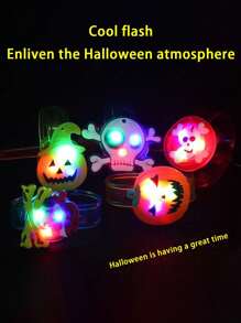 24pcs-LED All Saints' Day Light Up Bracelets, Light-Up Watch Strap Flashing Wristband Ornament Bracelet, Gift Bag Stuffing Birthday ,Graduation,Wedding,Party,Birthday,Party Decorations,Glow In The Dark,Party Bag Fillers Toys,Holiday Accessories,Party Favours,Outdoor Games,Glowing Party Supplies,Halloween Decorations(Random Style)