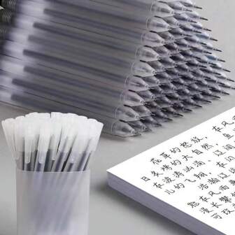 6-20 件塑料日记本简易棒黑色红色蓝色圆珠笔，带替换芯线宽 0.5 毫米，适用于办公室、学校、商务、办公室学校学生文具、返校