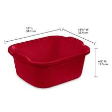 0647 Large MultiFunction Home 12Qt Sink Dish Wash Pan Red 8 Pack - as pic - View 3