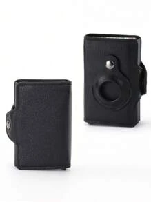 1pc Men's Anti Lost AirTag Wallet Carbon Fiber Card Holder Compatible With Apple AirTag, Gift/Father's Day Air Tag Case Card Holder Wallet, Business Card Holder, Credit Card Holder, Men's Mini Wallet, Card Wallet, RFID Wallet.