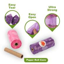 180 de saci/12 role Kit de colectare a deșeurilor de câine din plastic gros, model nou și drăguț cu căpșuni, set de plimbări și oliță pentru câini în aer liber, colectare a excrementelor de câine și a gunoiului (Pettailbliss), decorațiuni interioare, depozitare pentru petreceri și Crăciun