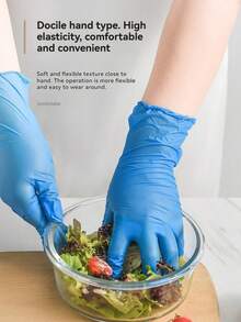 100 pièces de gants jetables en nitrile - imperméables, durables et légers, convenant pour le nettoyage domestique, les soins des animaux de compagnie, la coloration des cheveux - sans plomb et sans alcool (tailles S/M/L), gants de nettoyage polyvalents, gants de nettoyage mode, gants spécifiques pour utilisateurs de cuisine (rose/bleu) - Multicolore - Voir 6