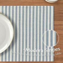 JINCHAN Linen Floral Fall Placemats Set Of 4 Cloth Table Mats Rustic Cottagecore Jacobean Outdoor Seasonal For Kitchen Dining Table Decor Non-Slip Washable Tablemats 13x19 Inch Green - 條紋 | 藍色 - 查看 8