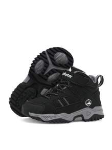 1 Pair Kids Fleece Outdoor Hiking Boots, Children's Winter Shoes, Warm & Comfortable, Suitable For Boys & Girls Daily Casual And Outdoor Trekking Camping, New Autumn/Winter Collection