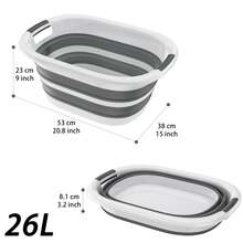 Froadp Foldable Laundry Basket, Plastic Laundry Bin With 2 Handles, Portable Collapsible Storage Container For Space Saving Clothes, Toys, Camping - Grey - View 2