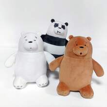 WE BARE BEAR 20cm Official  Sitting Plush Doll, Panda/Polar Bear Cute Stuffed Animal Doll, Birthday Gift Decor - Multicolor - View 3