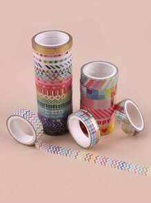 27 rotoli di set di nastri washi colorati in scatola per accessori per studenti, forniture per arti e mestieri, nastro decorativo adesivo per brochure, forniture scolastiche, back to school